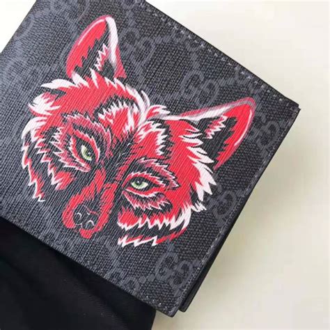 gucci gg supreme wolf wallet|gucci snake wallet men's.